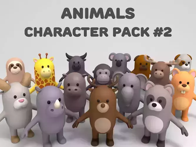 Cartoon Animals Model Pack 2 3D model Cartoon Animals Model Pack 2 3D model
