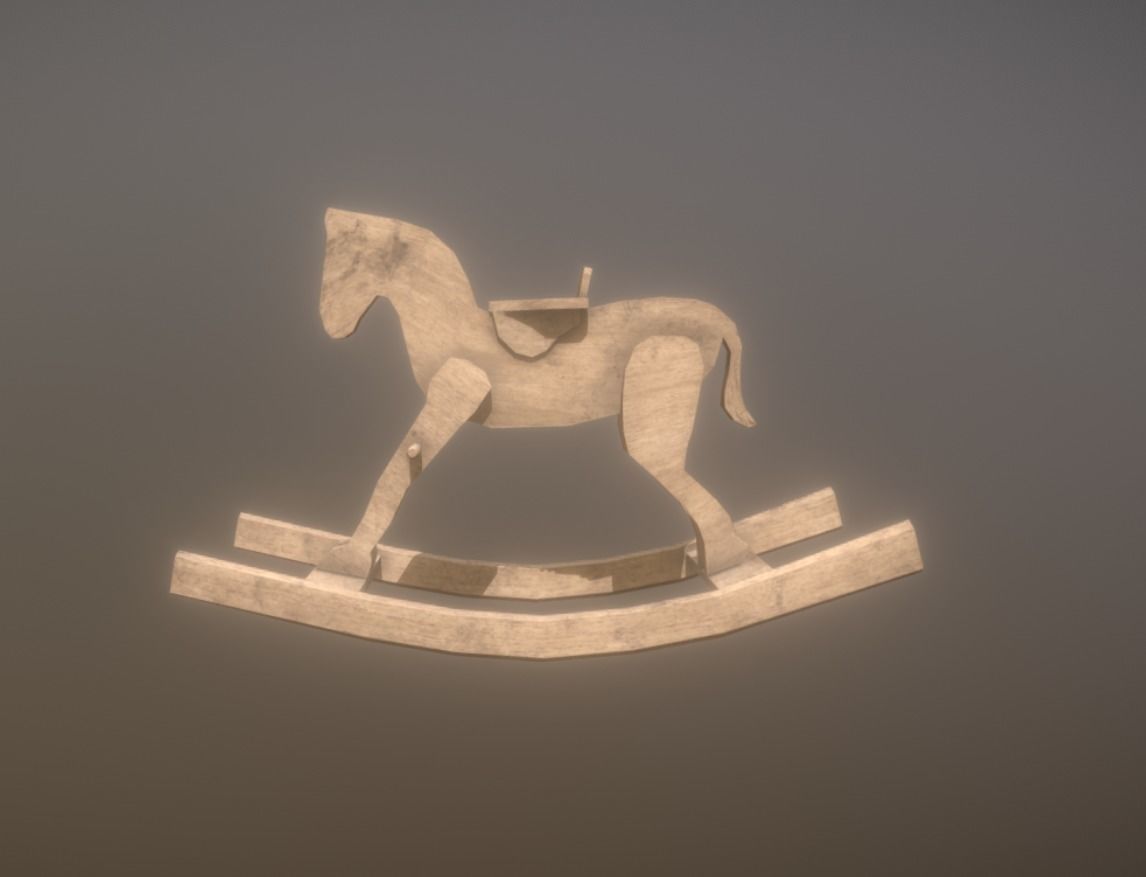 Low Poly Rocking Horse Low-poly 3D model_1