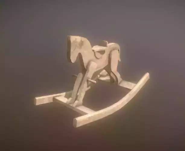 Low Poly Rocking Horse Low-poly 3D model