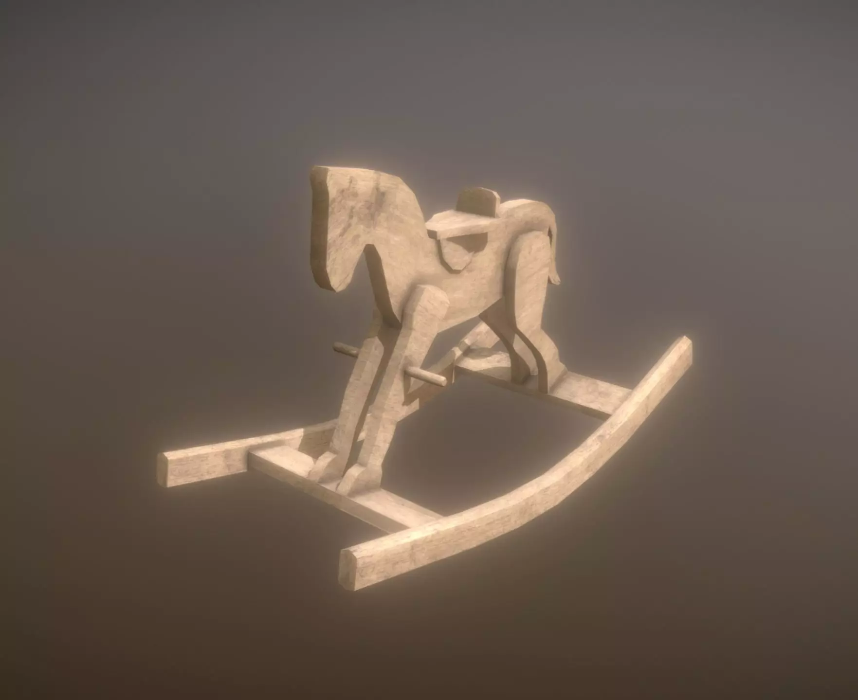 Low Poly Rocking Horse Low-poly 3D model_0