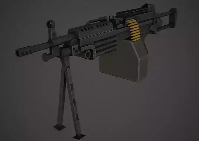 M249 Low Poly machine gun Low-poly 3D model