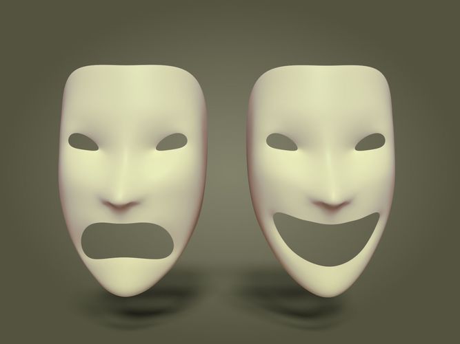 Simple Theater Mask Low-poly 3D model