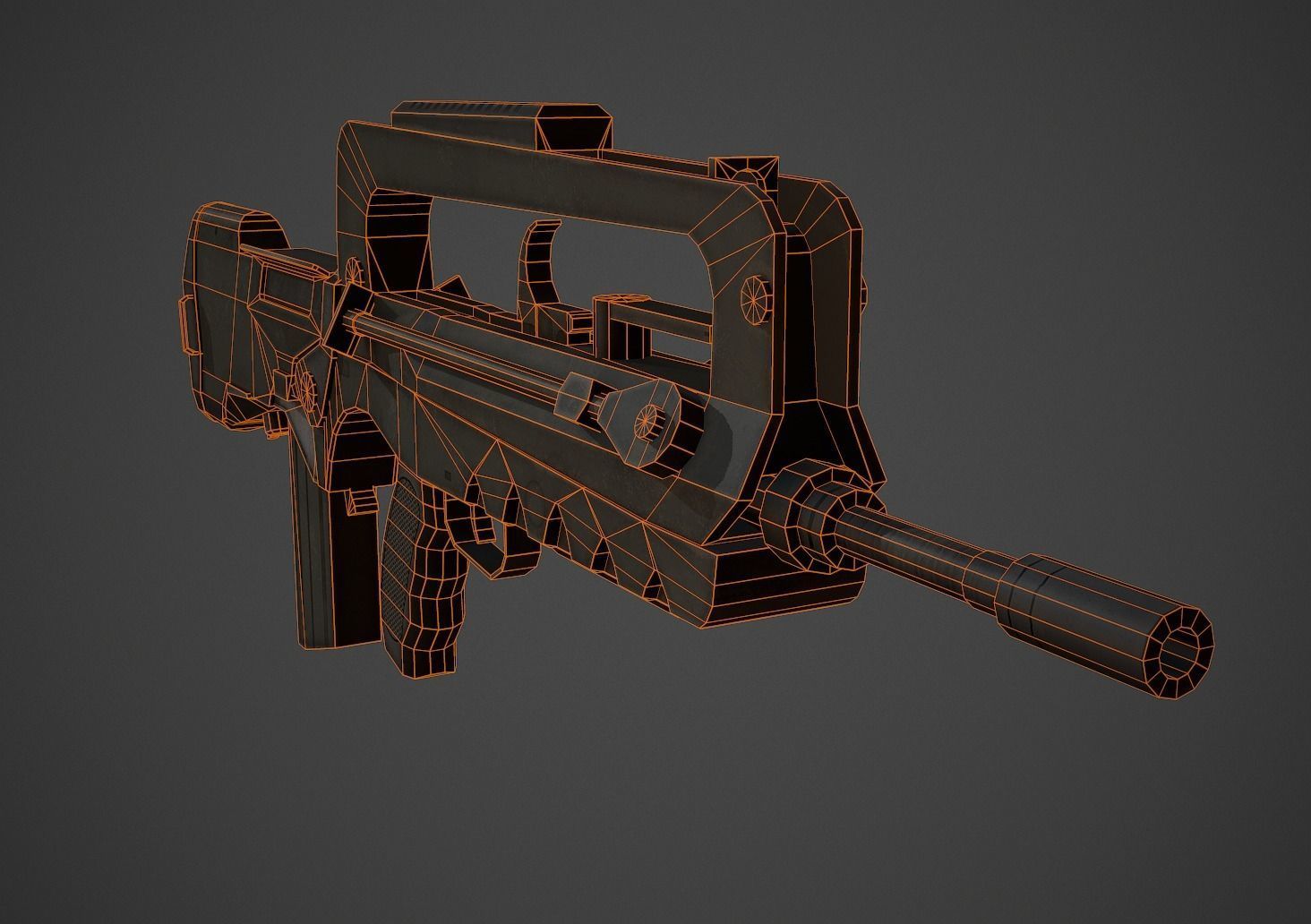 Famas F1 Low Poly Low-poly 3D model_8
