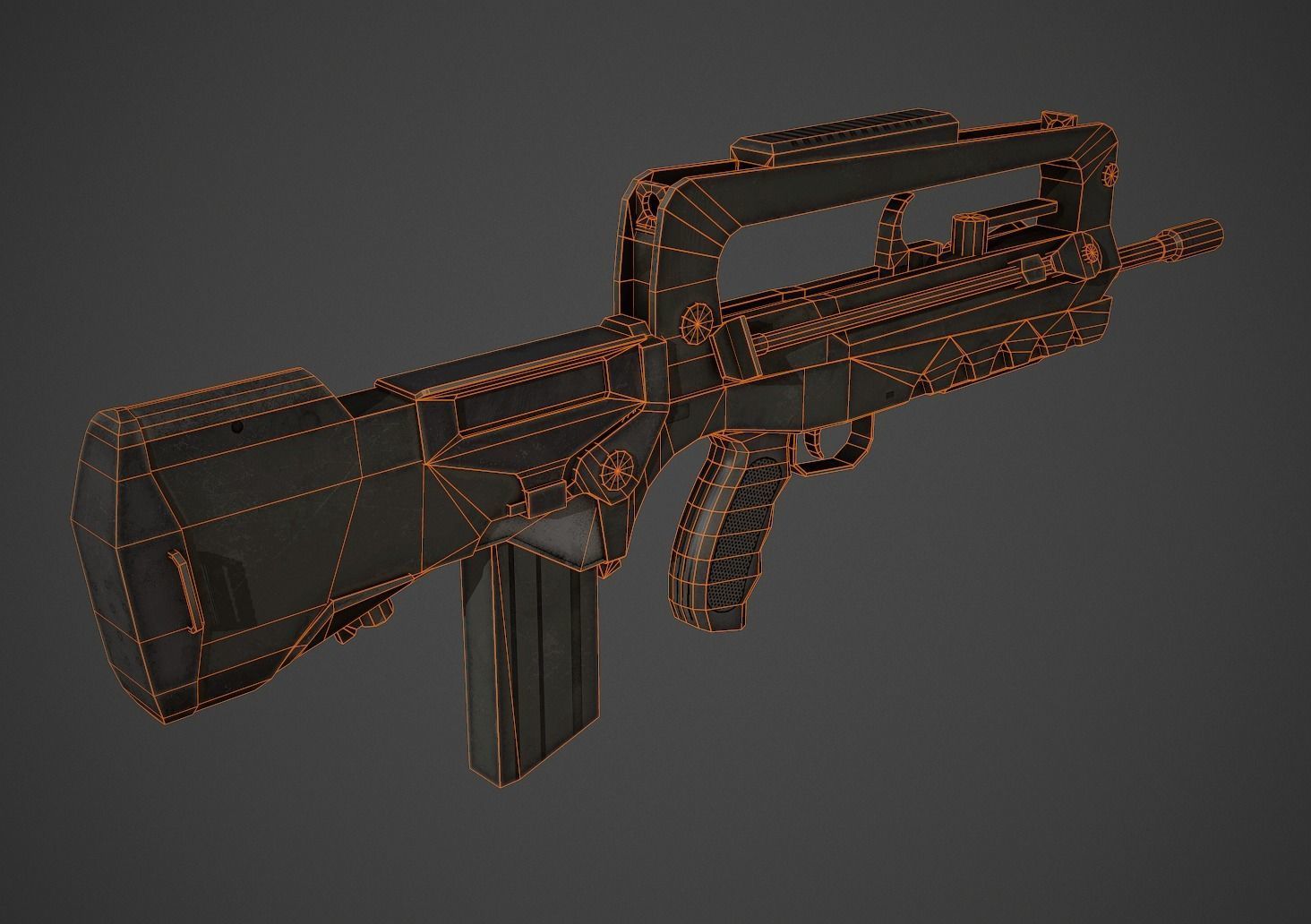 Famas F1 Low Poly Low-poly 3D model_9