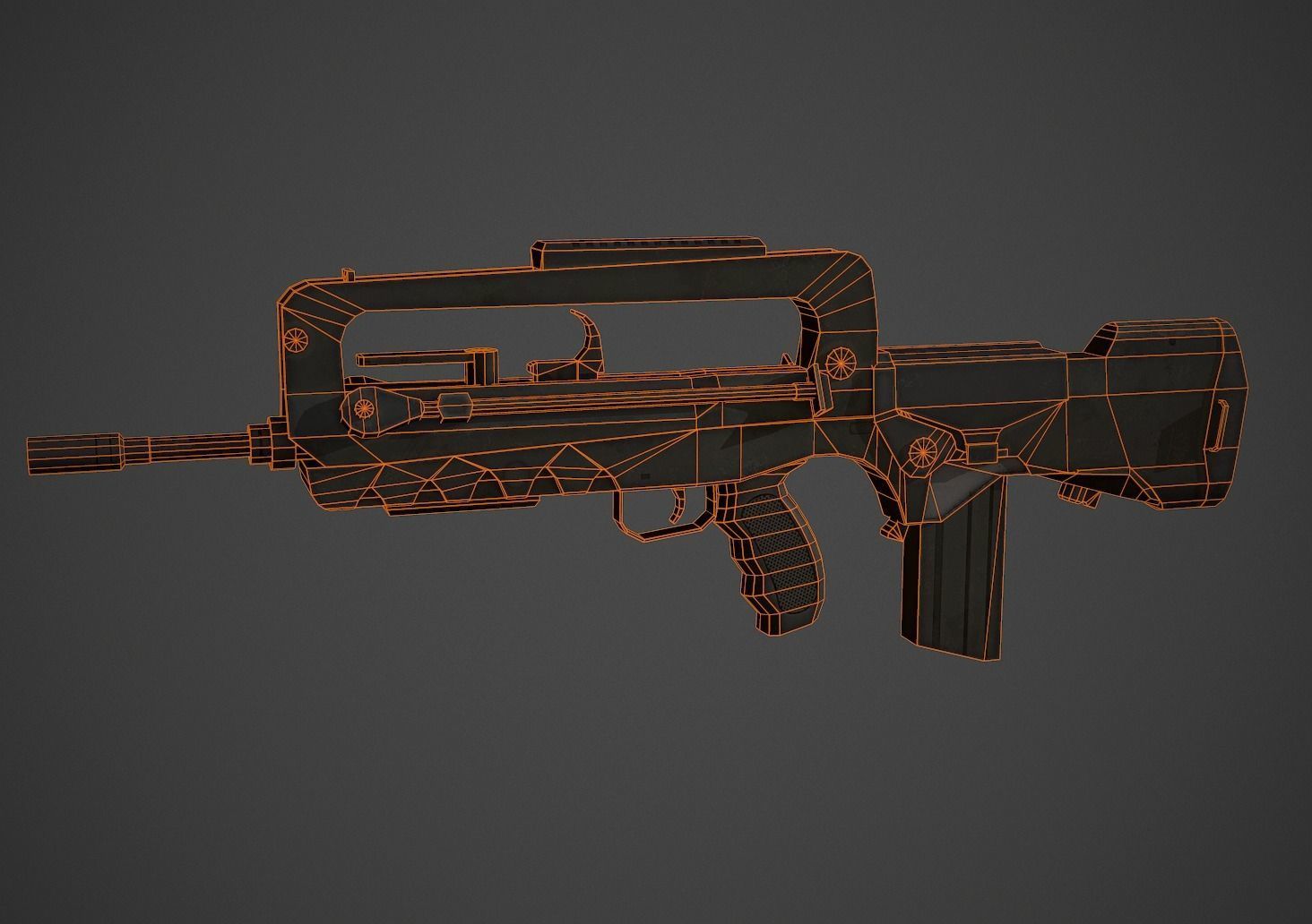 Famas F1 Low Poly Low-poly 3D model_10