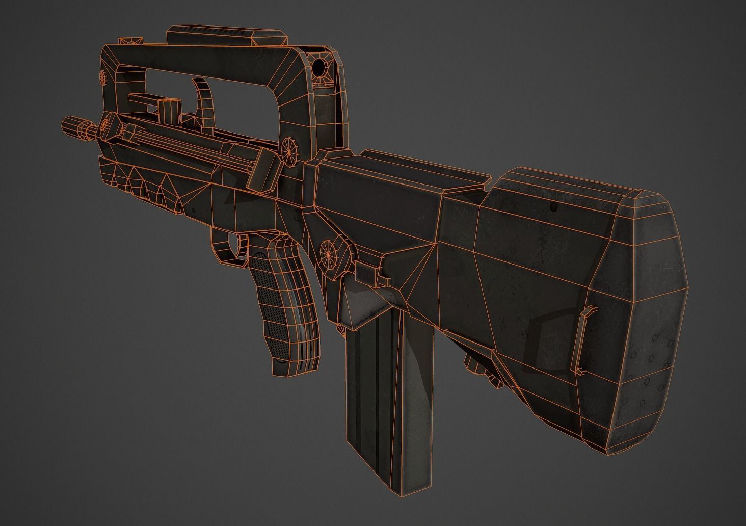 Famas F1 Low Poly Low-poly 3D model_7