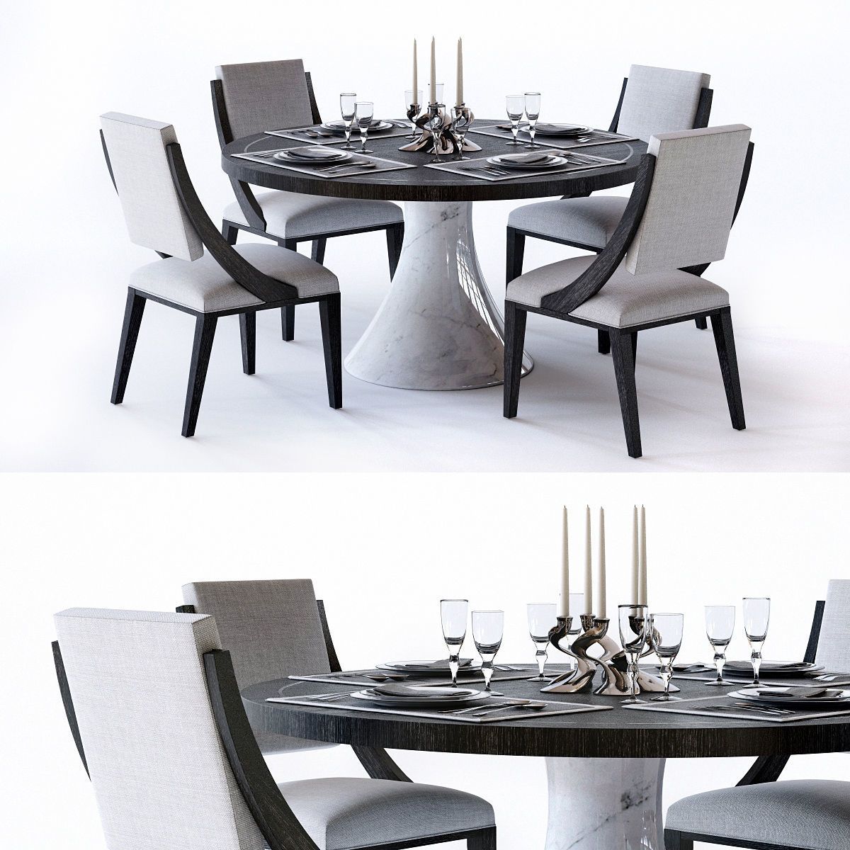 Bernhardt Decorage Dining Set 3D model_0