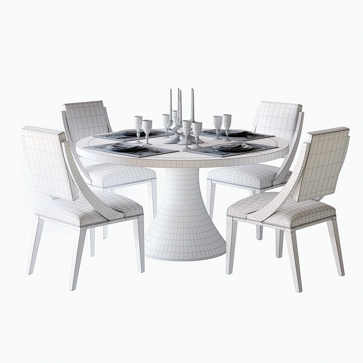 Bernhardt Decorage Dining Set 3D model_3