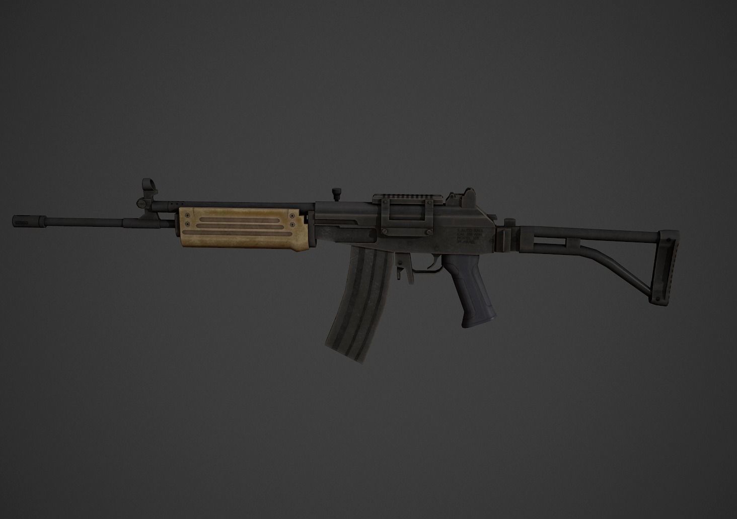 Galil AR Low Poly Low-poly 3D model_2