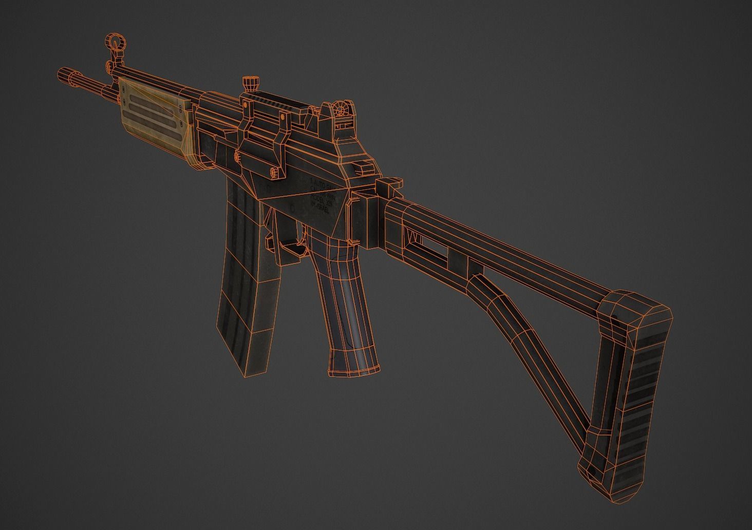 Galil AR Low Poly Low-poly 3D model_7