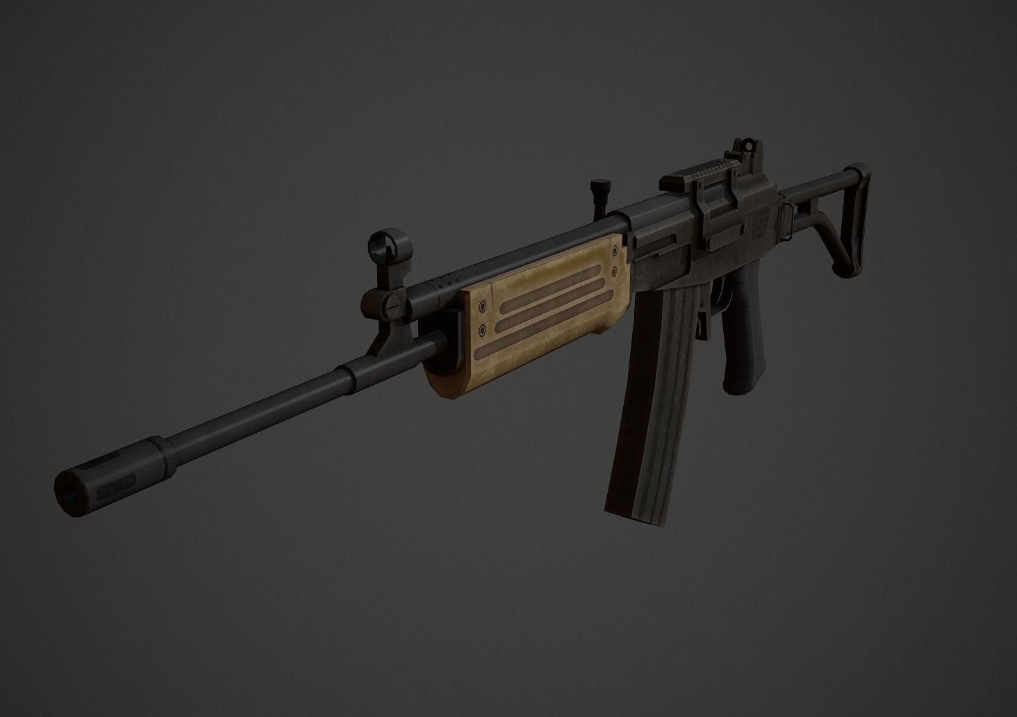 Galil AR Low Poly Low-poly 3D model_3