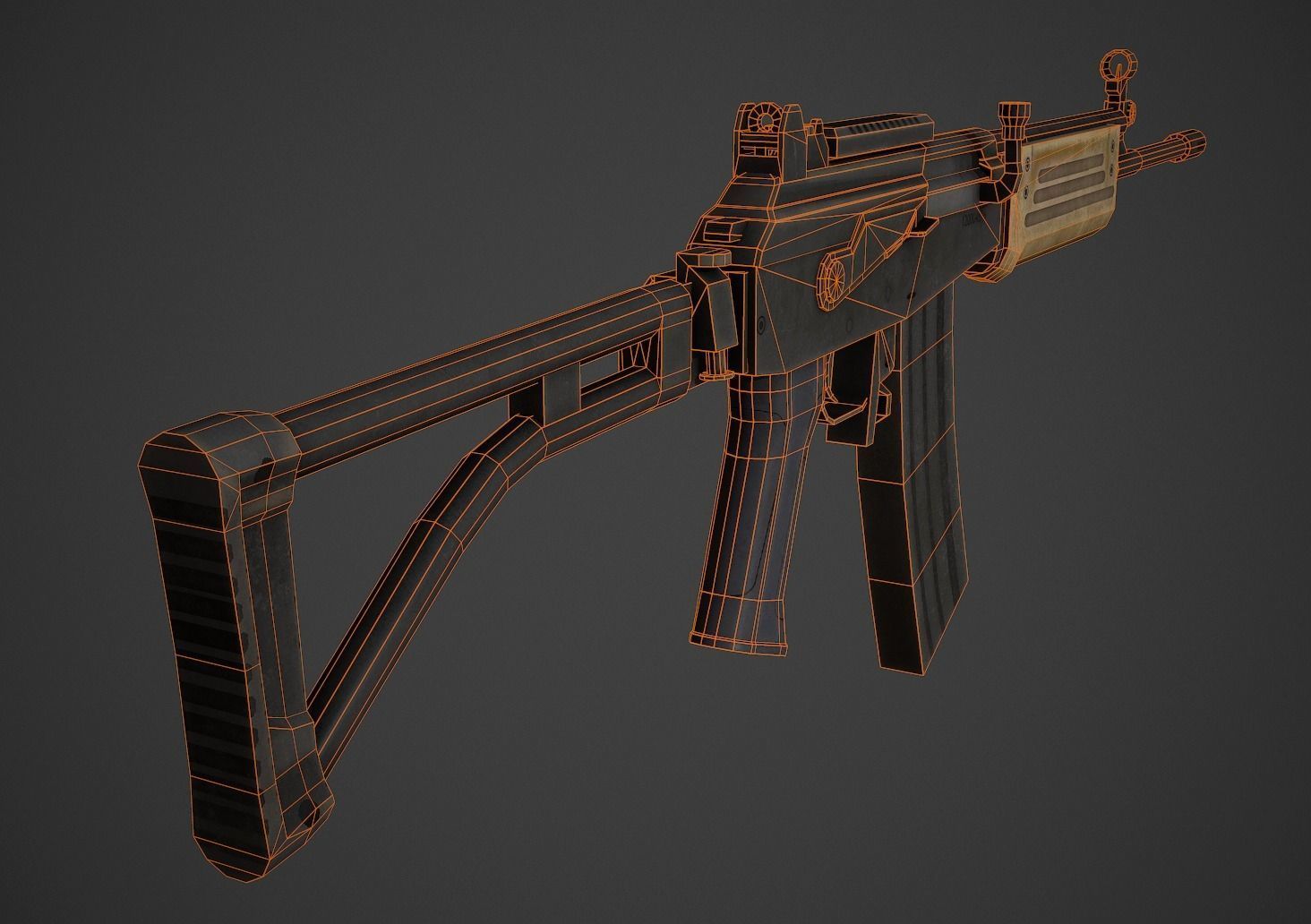Galil AR Low Poly Low-poly 3D model_8