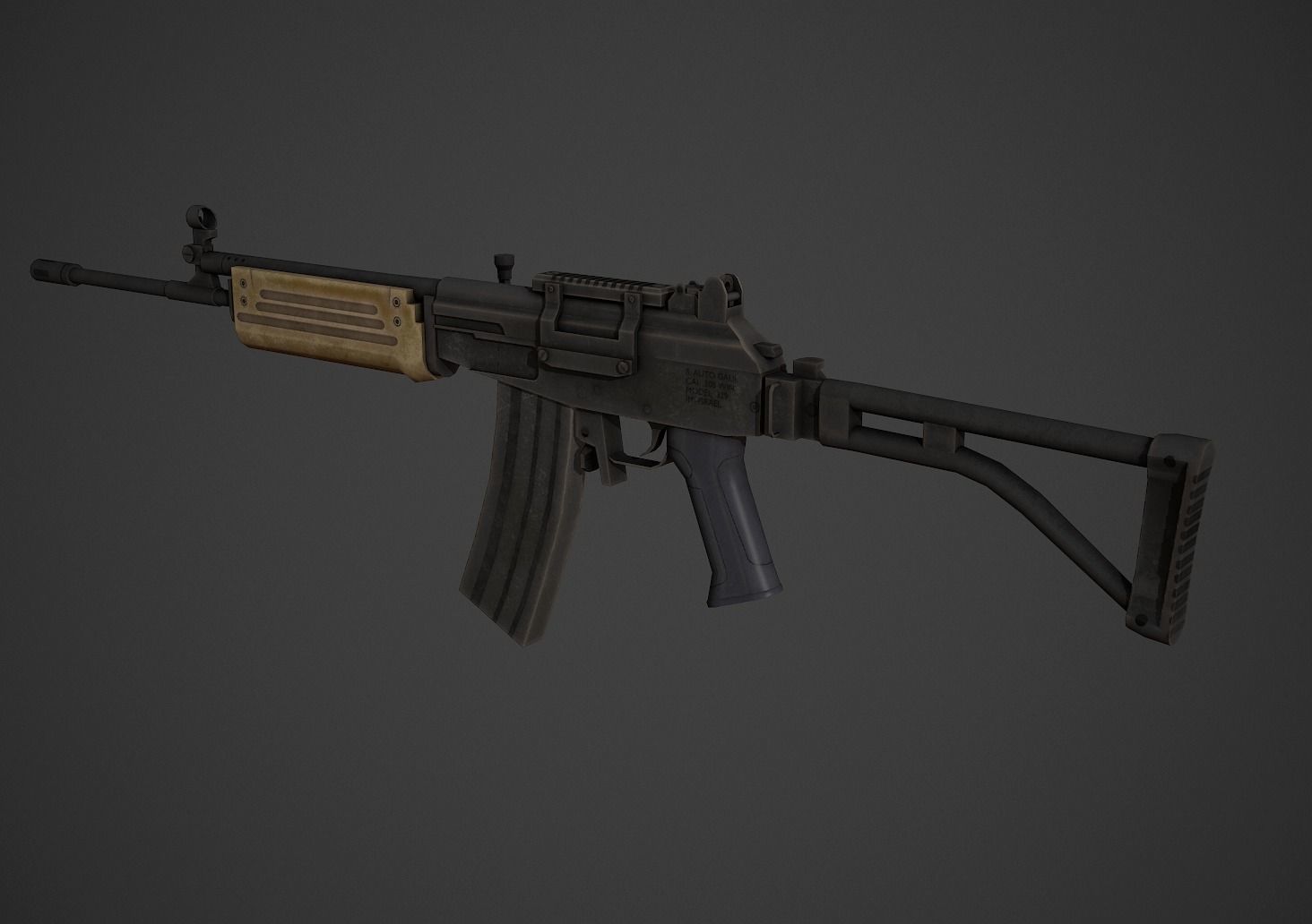 Galil AR Low Poly Low-poly 3D model_1