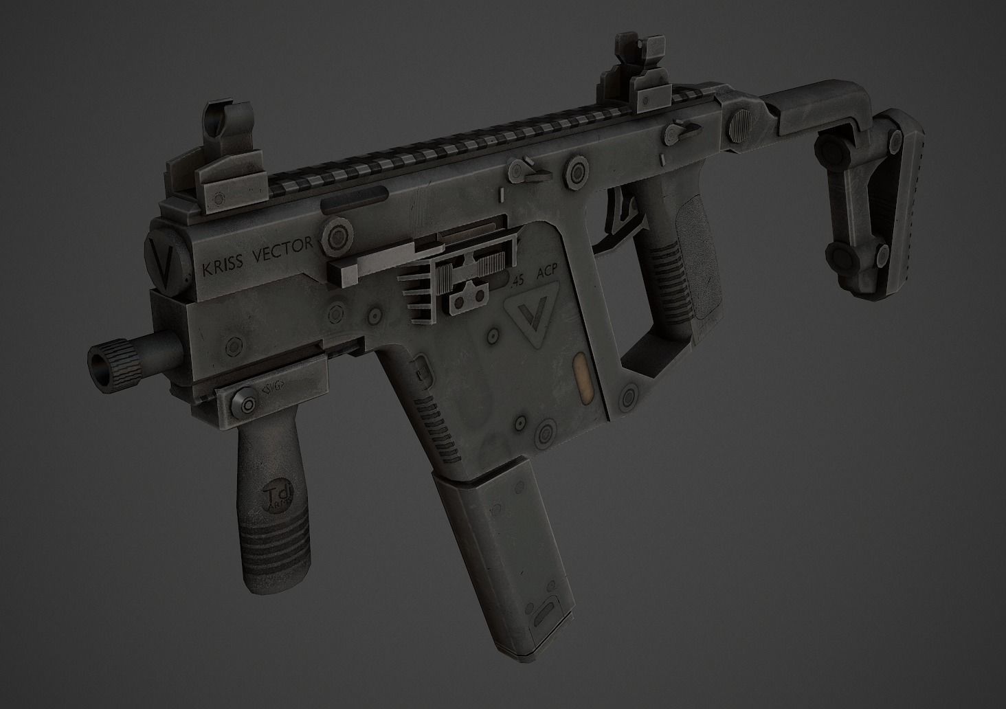 KRISS Vector Low Poly Low-poly 3D model_3