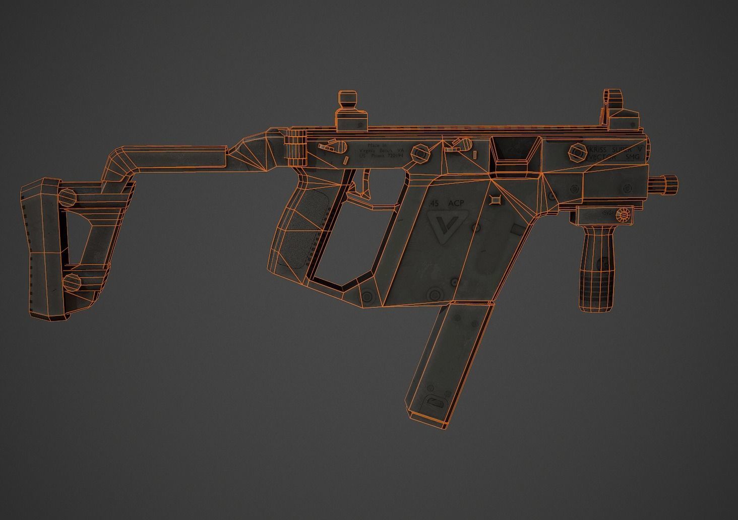 KRISS Vector Low Poly Low-poly 3D model_8