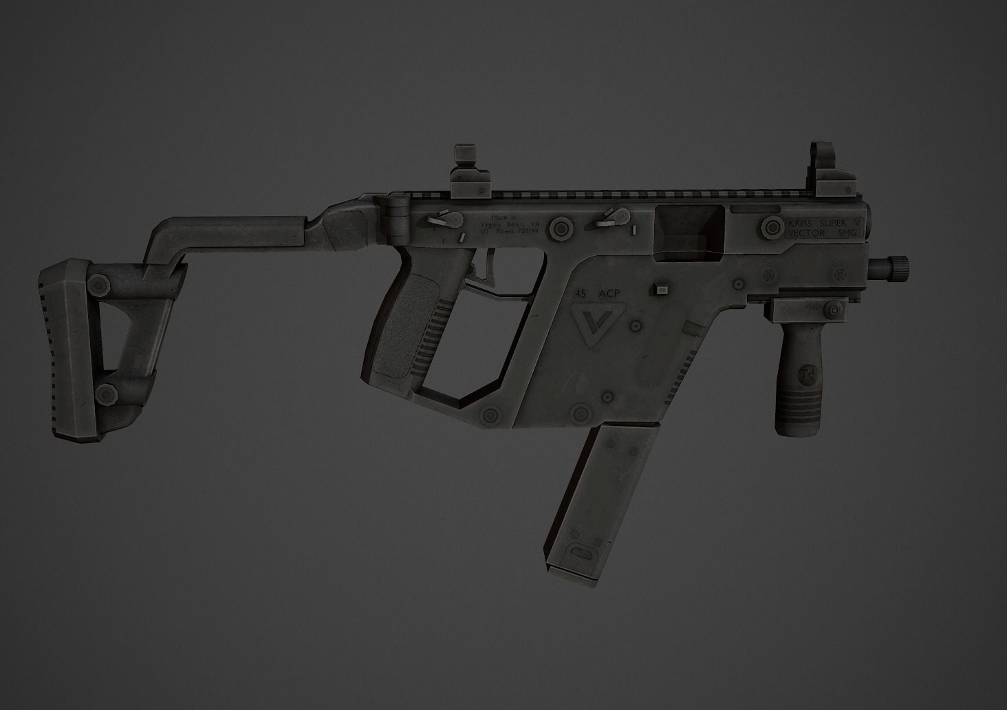 KRISS Vector Low Poly Low-poly 3D model_6