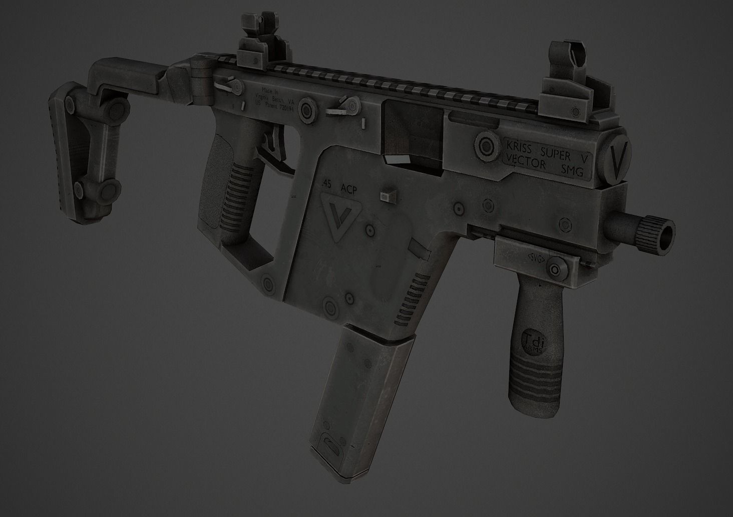 KRISS Vector Low Poly Low-poly 3D model_4