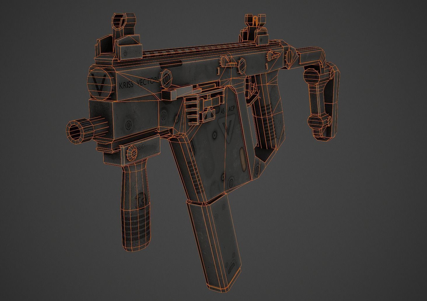 KRISS Vector Low Poly Low-poly 3D model_10