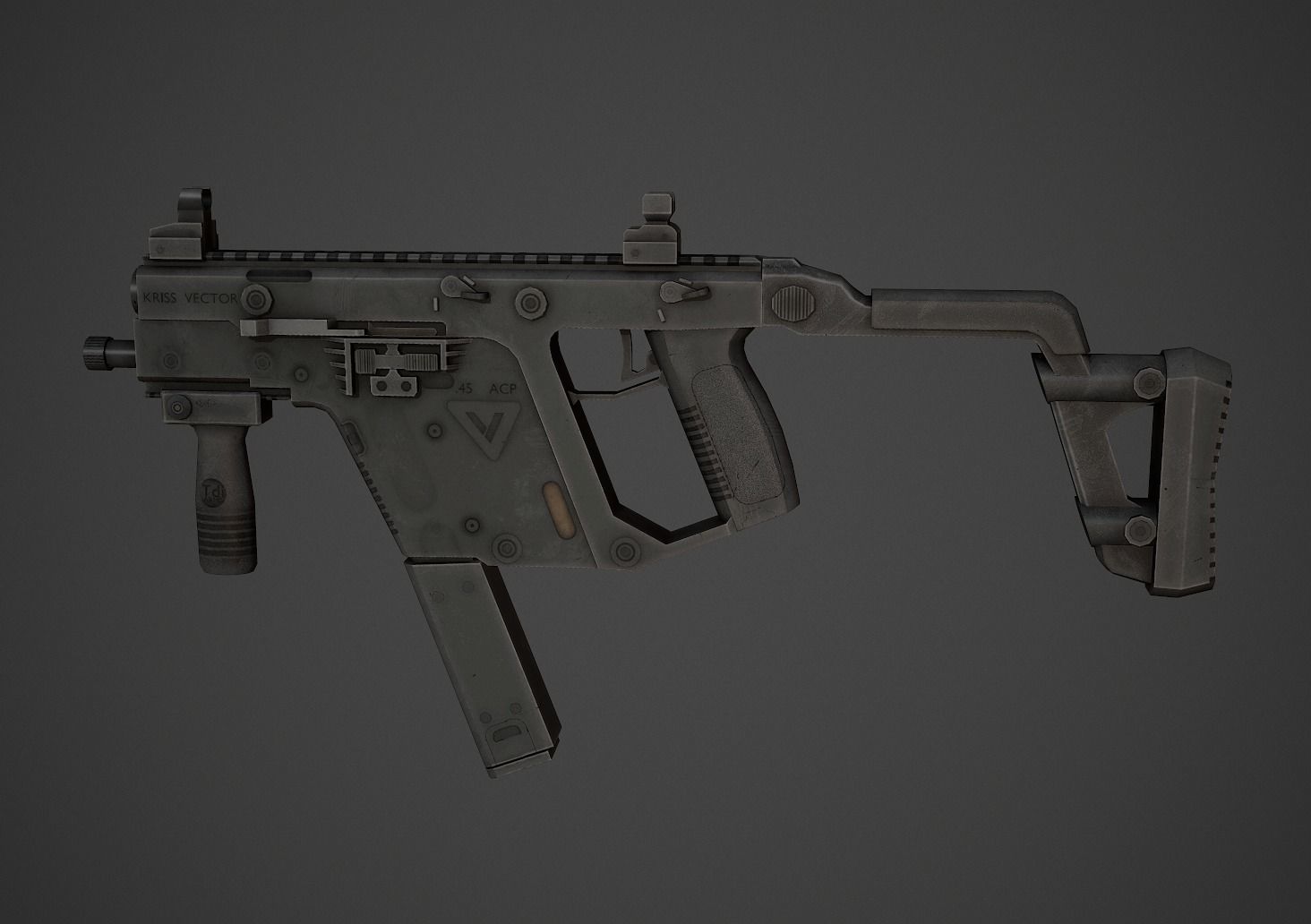 KRISS Vector Low Poly Low-poly 3D model_2