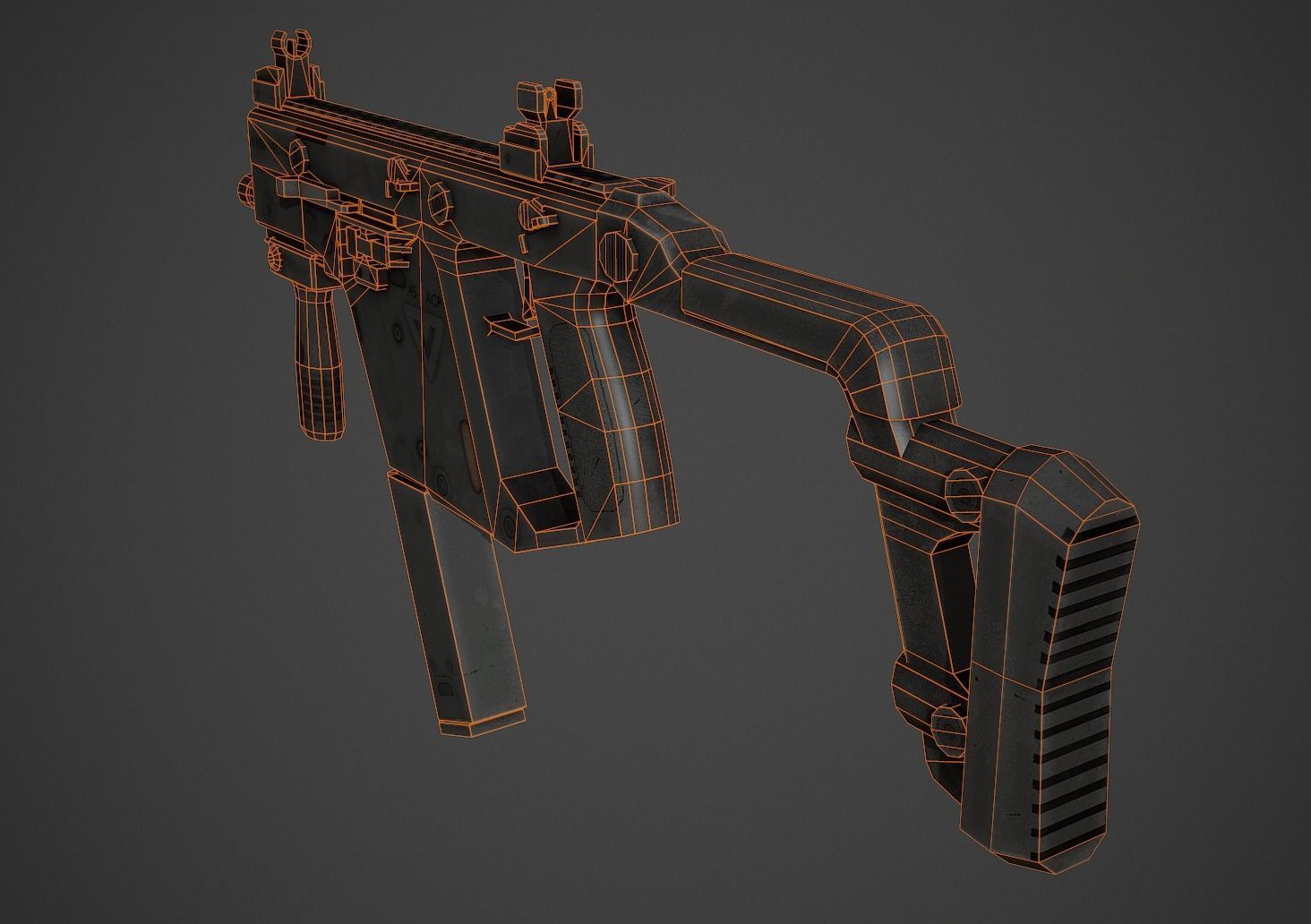 KRISS Vector Low Poly Low-poly 3D model_7