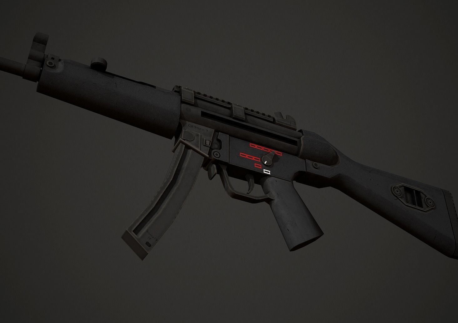 HK Mp5 Low Poly Low-poly 3D model_7