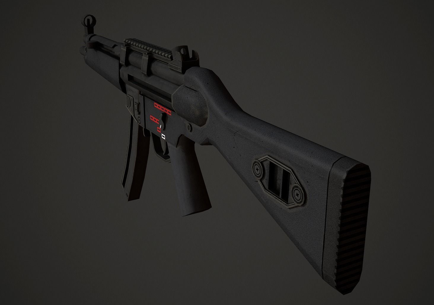 HK Mp5 Low Poly Low-poly 3D model_6