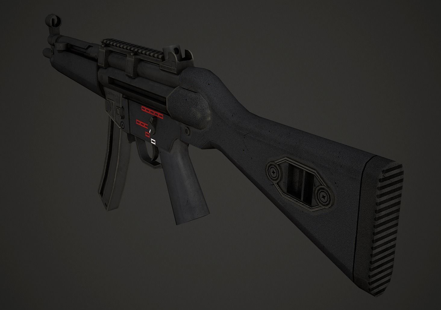 HK Mp5 Low Poly Low-poly 3D model_5