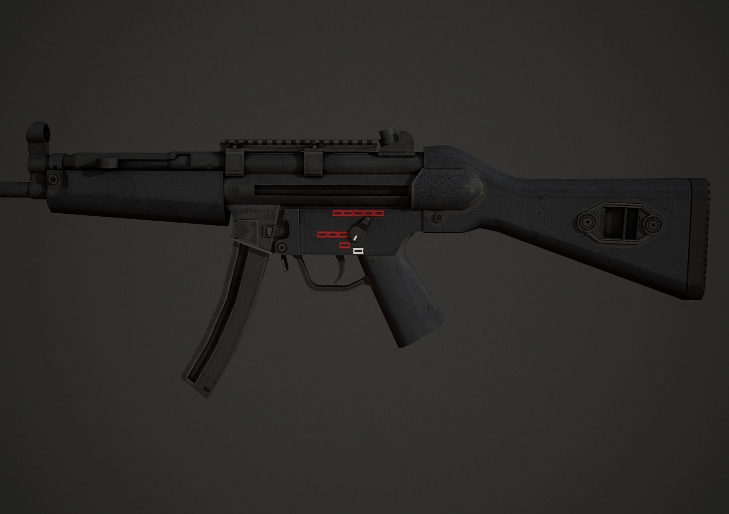 HK Mp5 Low Poly Low-poly 3D model_4