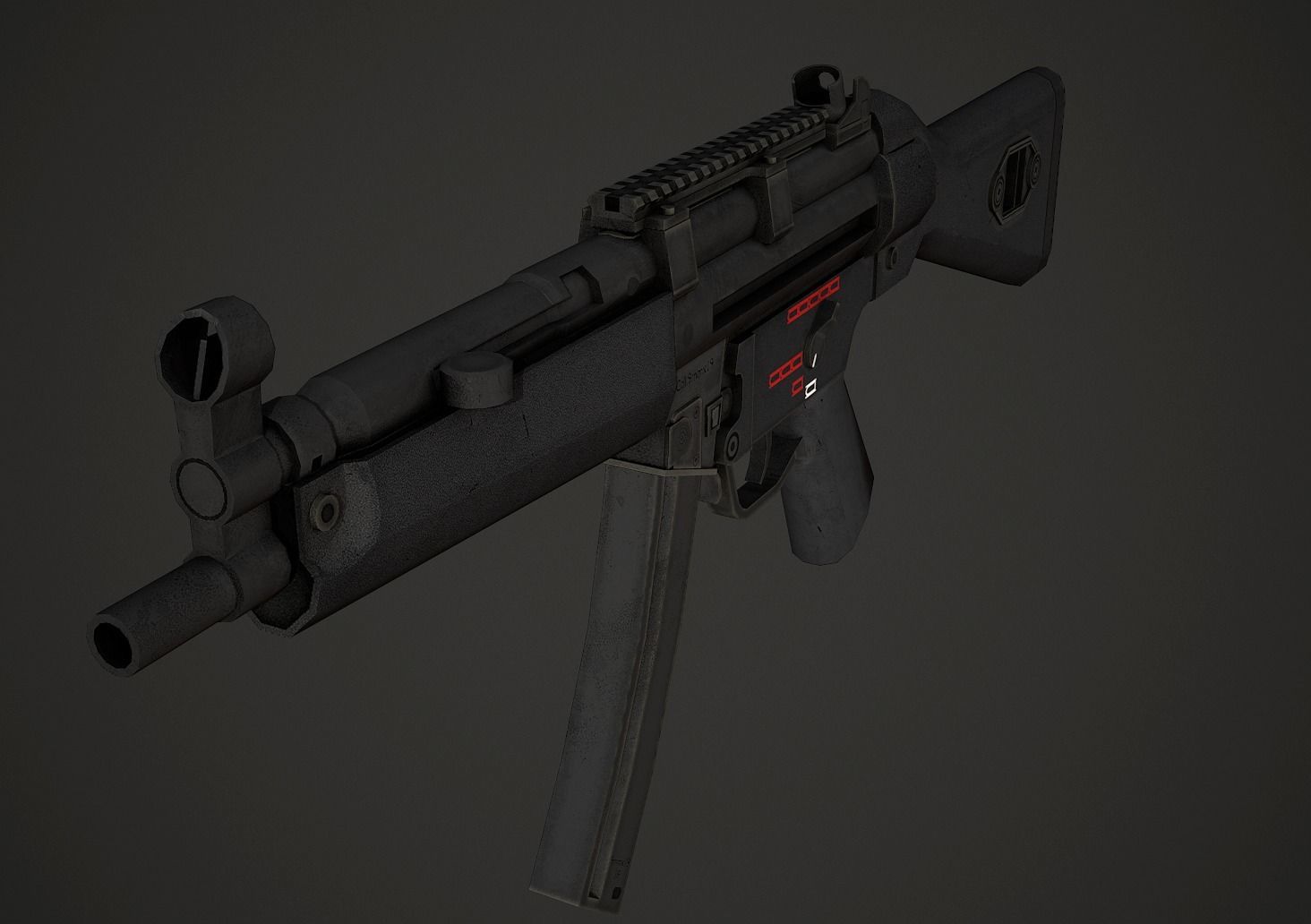 HK Mp5 Low Poly Low-poly 3D model_1