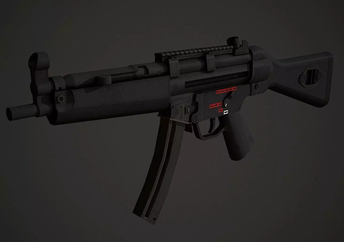 HK Mp5 Low Poly Low-poly 3D model_0