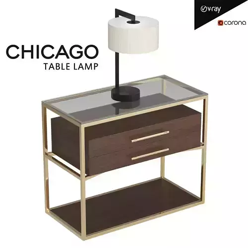 Chicago Table Lamp Low-poly 3D model