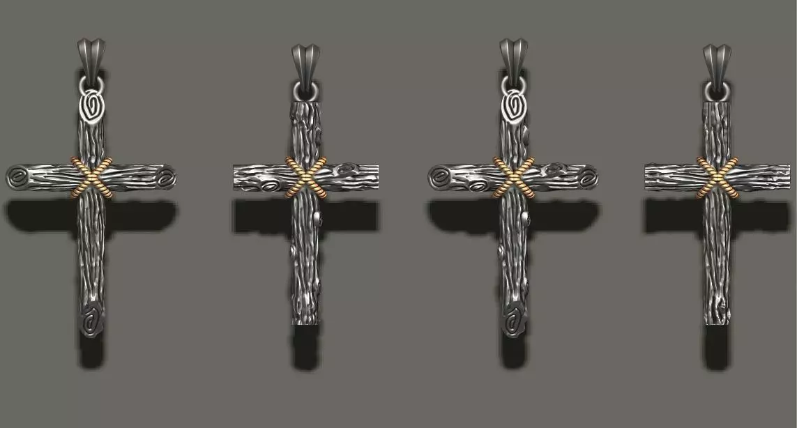 cross pendant pack 3D print model_0