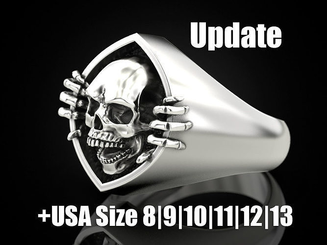 Skull and bone ring 2 Update 3D print model