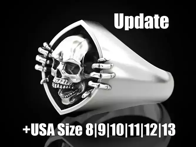 Skull and bone ring 2 Update 3D print model