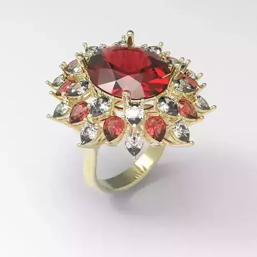 Ring Glade with rubies