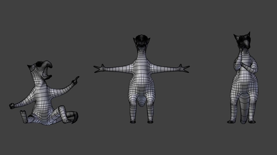 Character group of animals Free low-poly 3D model_5