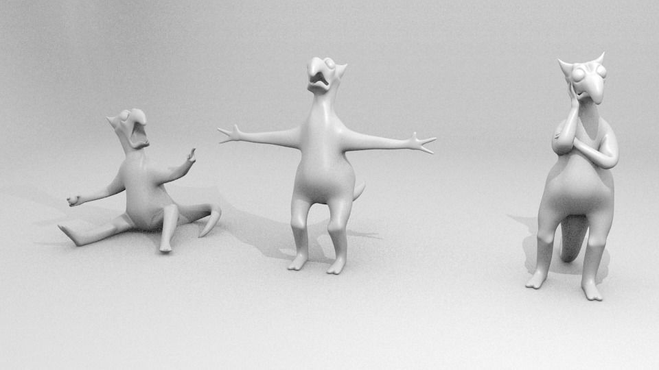 Character group of animals Free low-poly 3D model_2