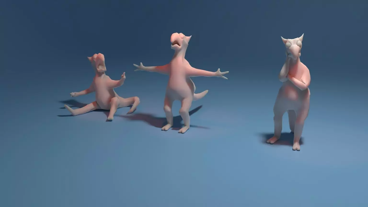Character group of animals Free low-poly 3D model_0