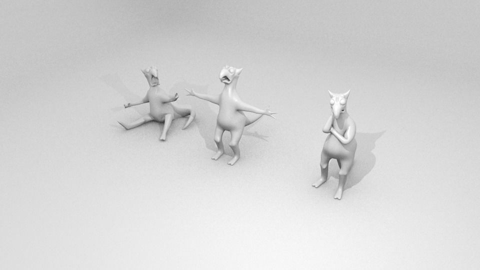Character group of animals Free low-poly 3D model_1