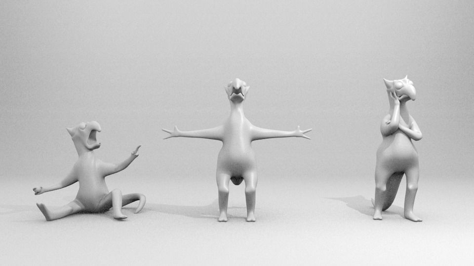 Character group of animals Free low-poly 3D model_3