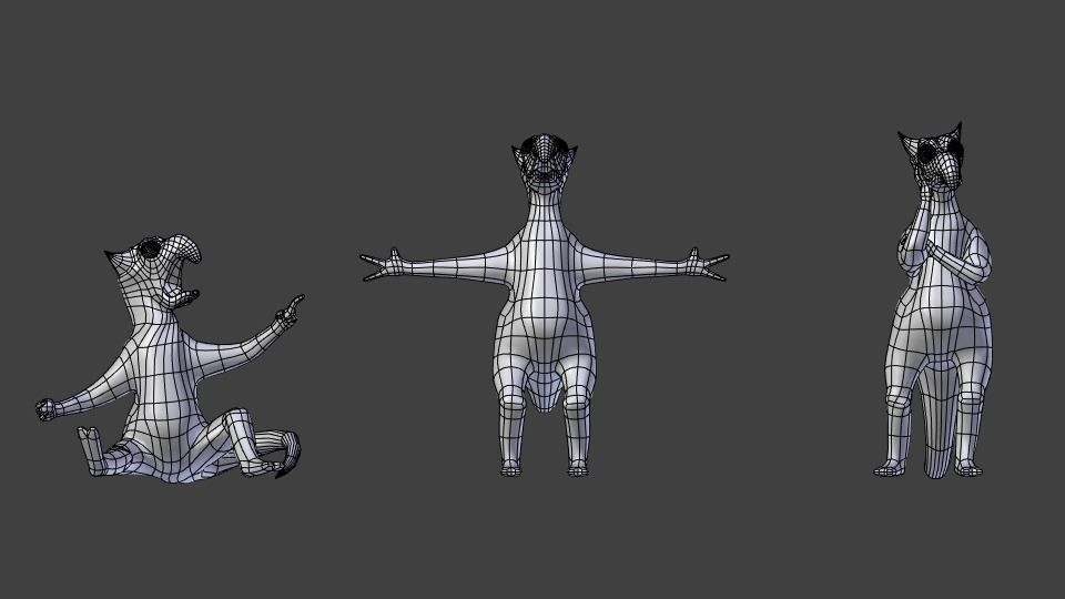 Character group of animals Free low-poly 3D model_4