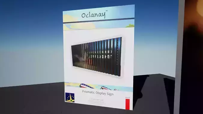 Prismatic 3-View Display Signage Low-poly 3D model