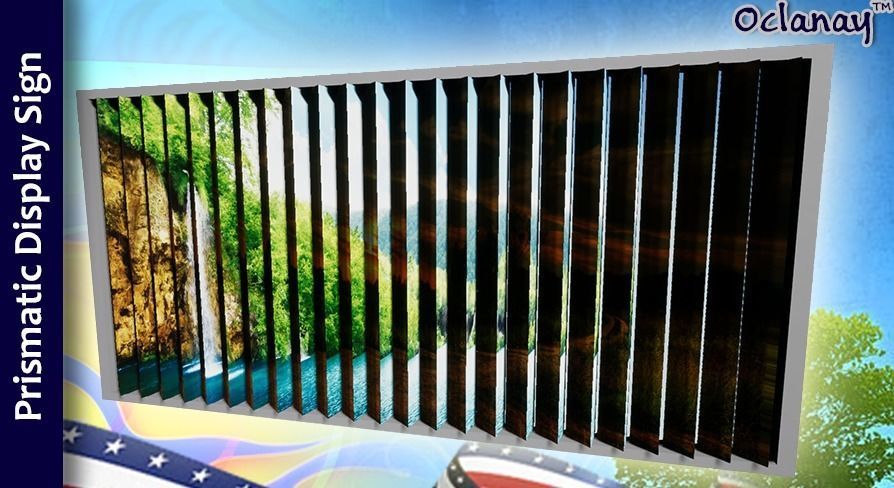 Prismatic 3-View Display Signage Low-poly 3D model_9