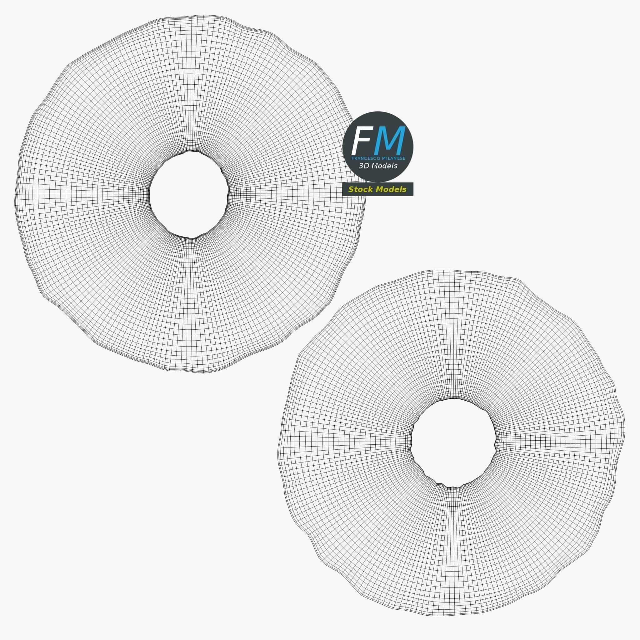 Stylized donut with sprinkles 3D model_12