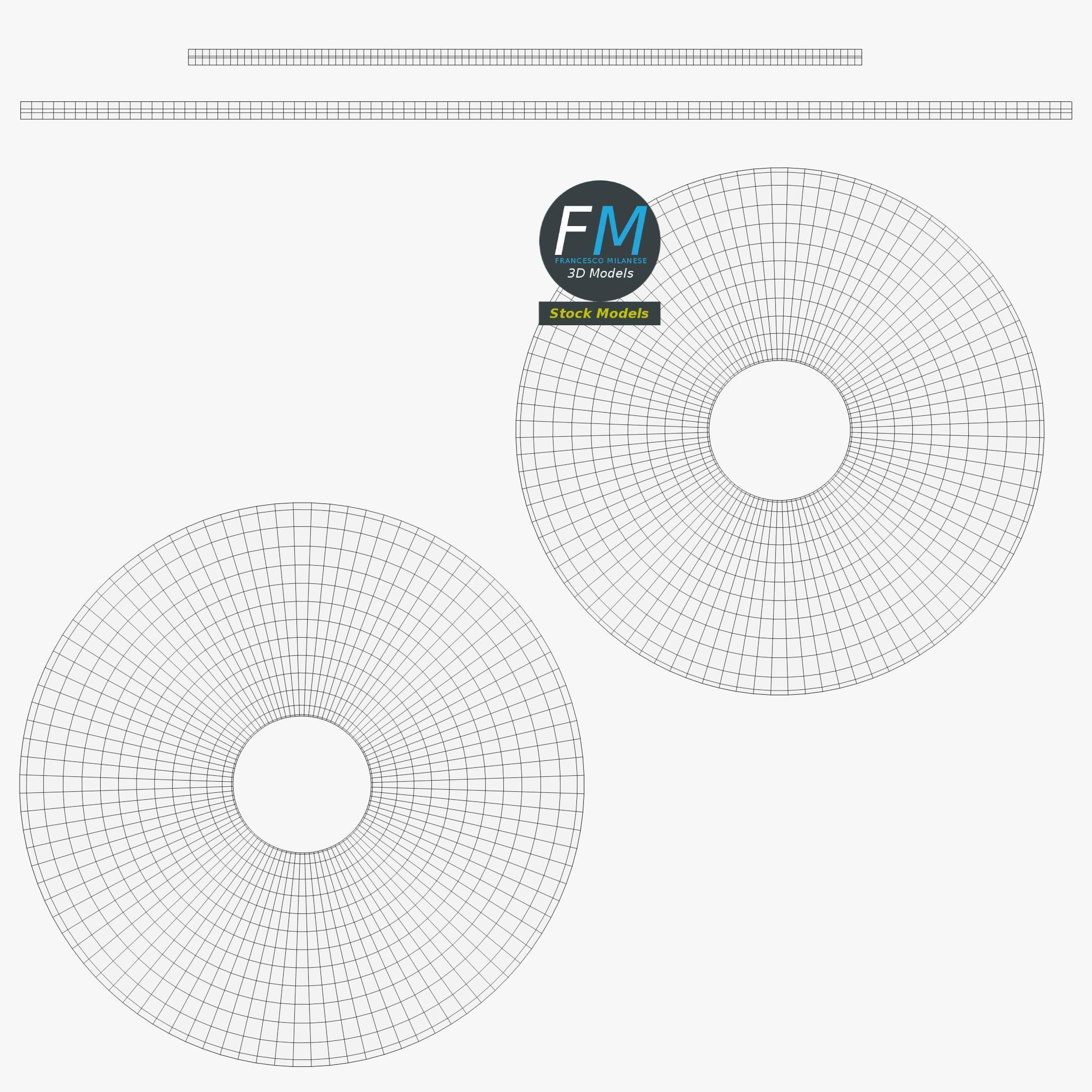 Stylized donut with sprinkles 3D model_11