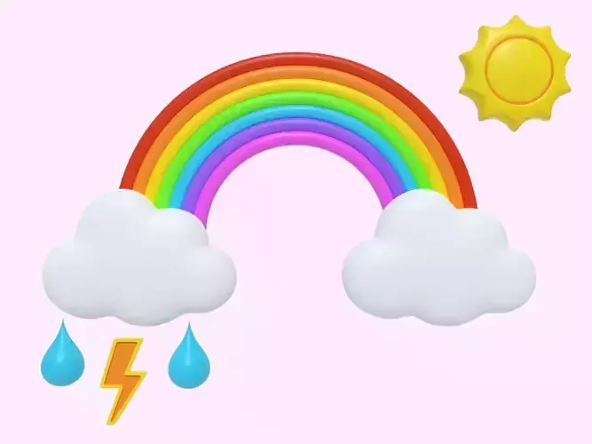 Weather Icons Low-poly 3D model