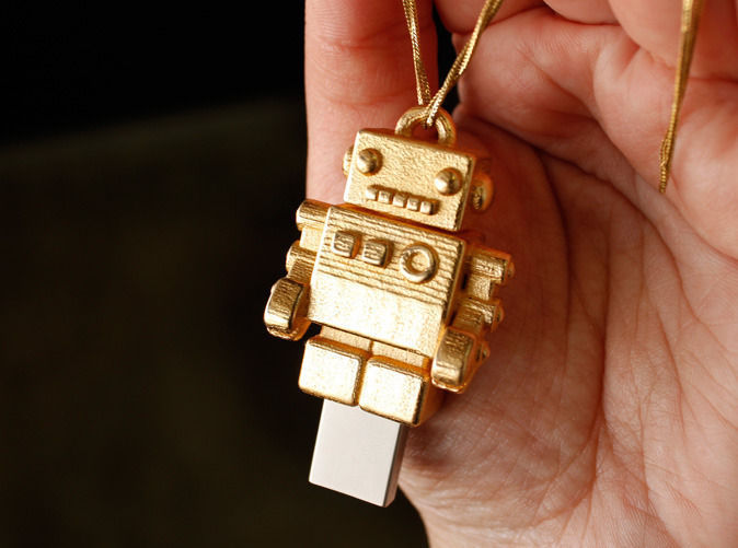 Bling USB Robot Free 3D print model_7