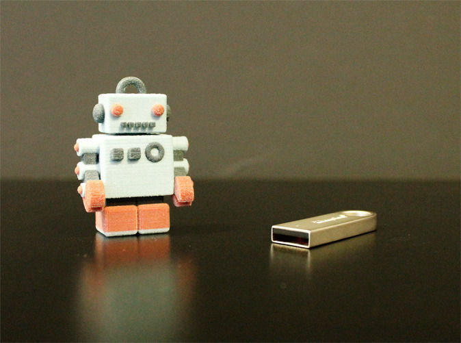 Bling USB Robot Free 3D print model_2