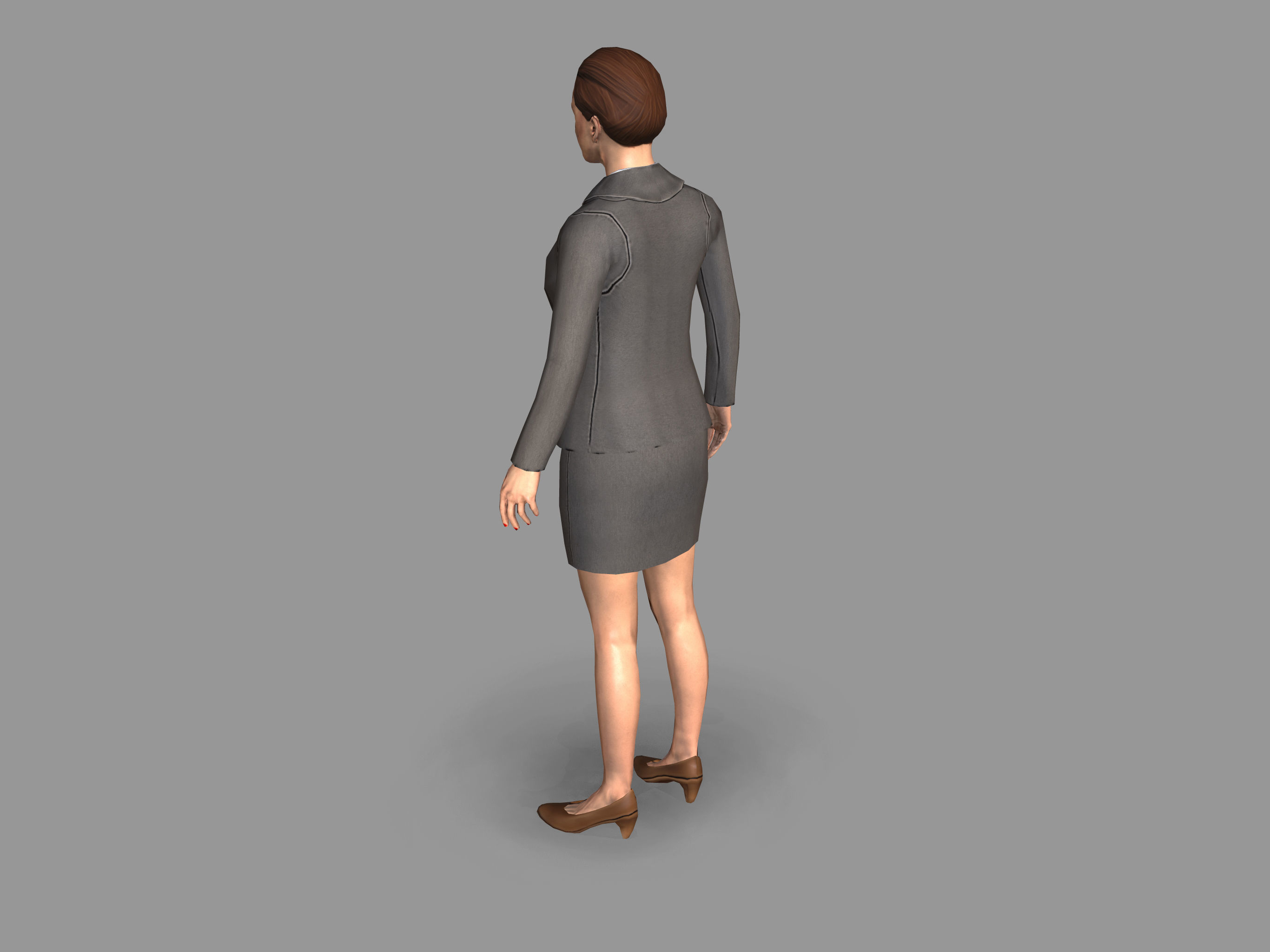 Lady boss Low-poly 3D model_18