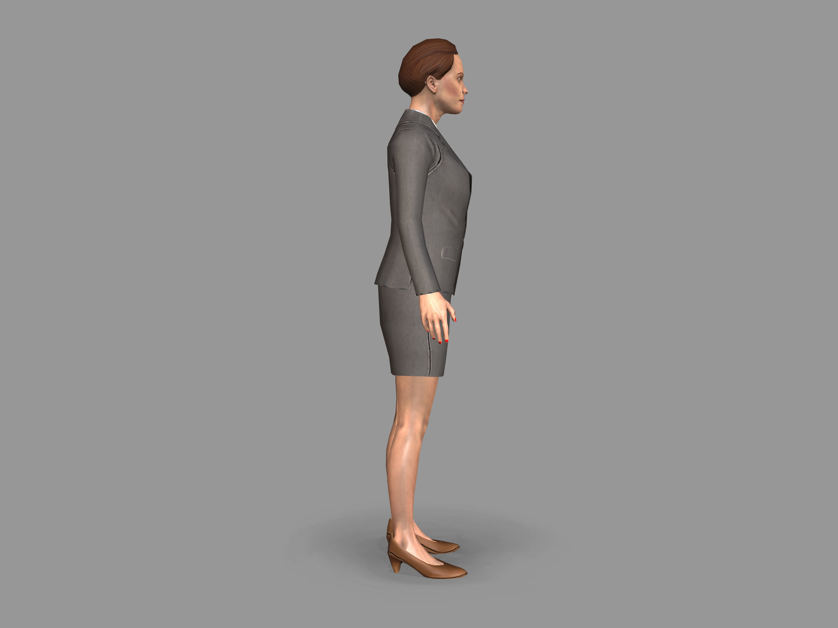Lady boss Low-poly 3D model_14